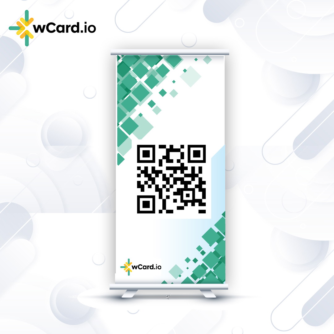 A Standee showing QR Code of the Digital Business Card